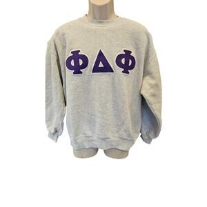 Jerzees super sweats USA made phi delta theta fraternity sweater vintage 90s L+